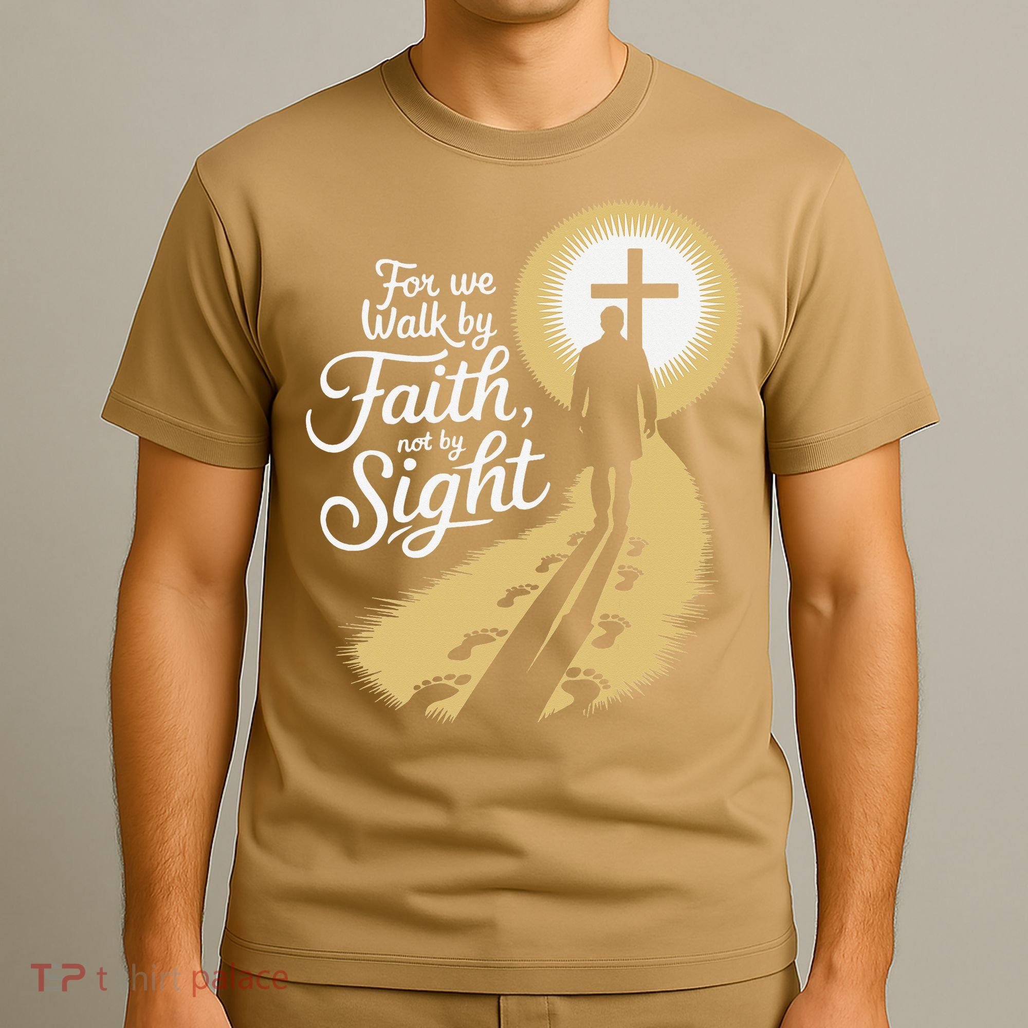 For We Walk Faith Not By Sight Christian Bible Verse T-Shirt