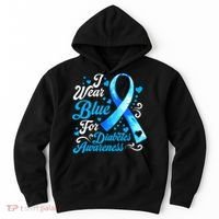 Funny We Wear Blue Ribbon Diabetes Awareness Gift  Hoodie thumb 0