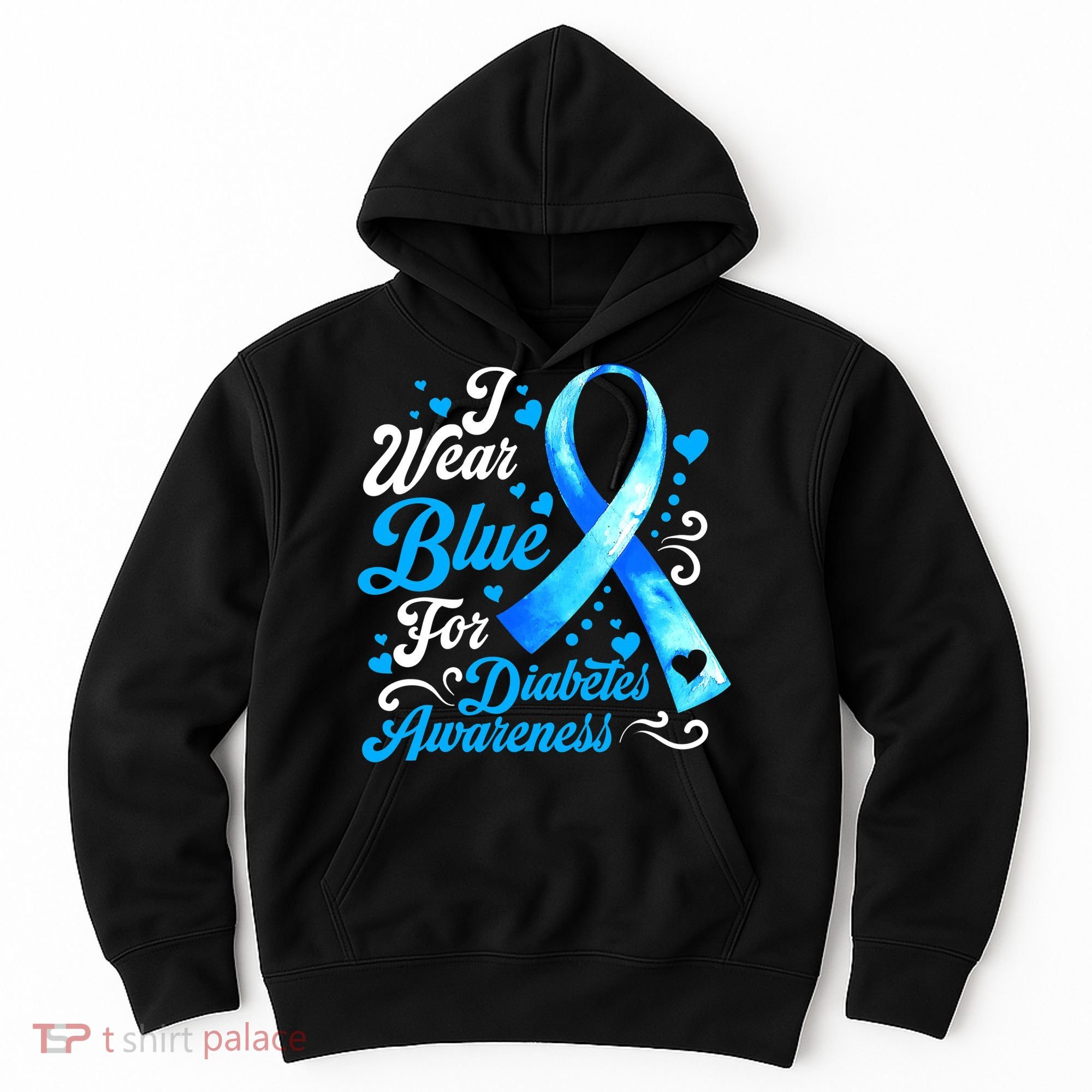 Funny We Wear Blue Ribbon Diabetes Awareness Gift  Hoodie