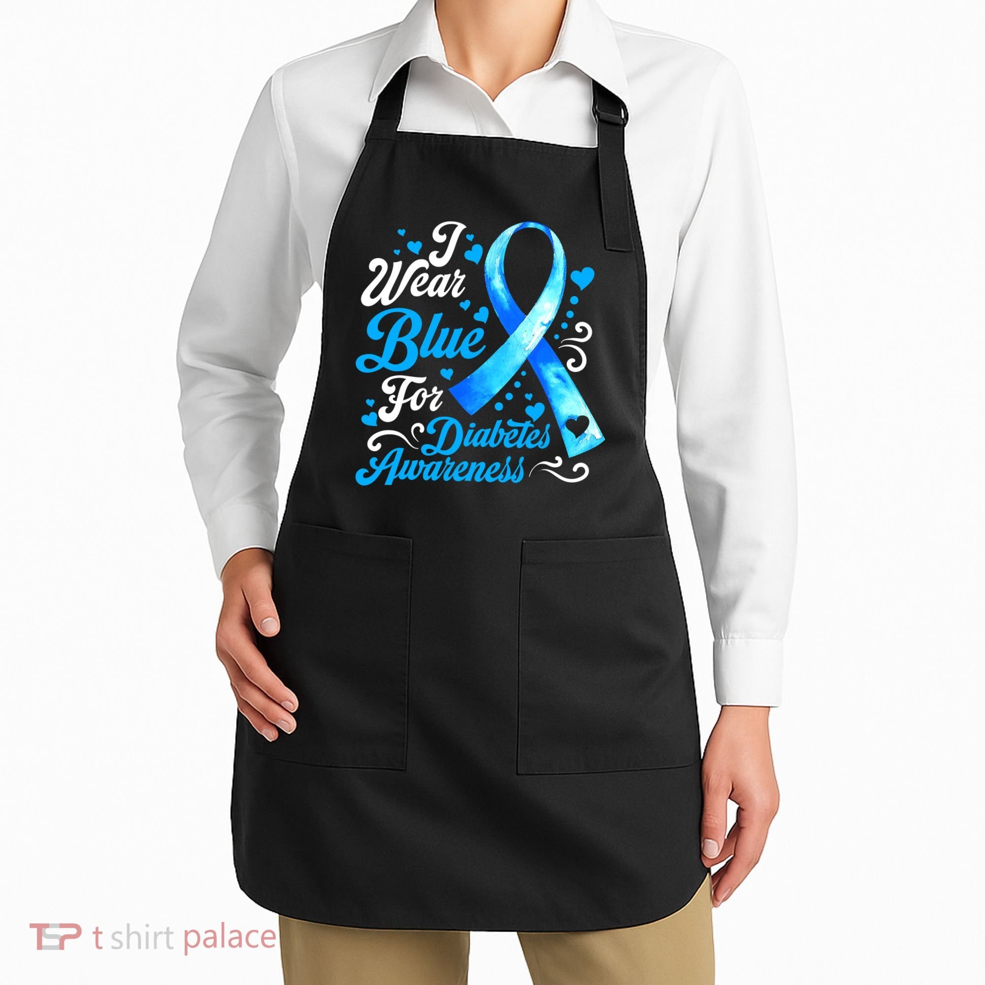 Funny We Wear Blue Ribbon Diabetes Awareness Gift  Apron