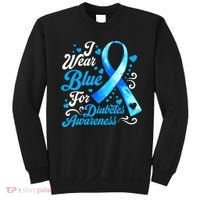 Funny We Wear Blue Ribbon Diabetes Awareness Gift  Sweatshirt thumb 0