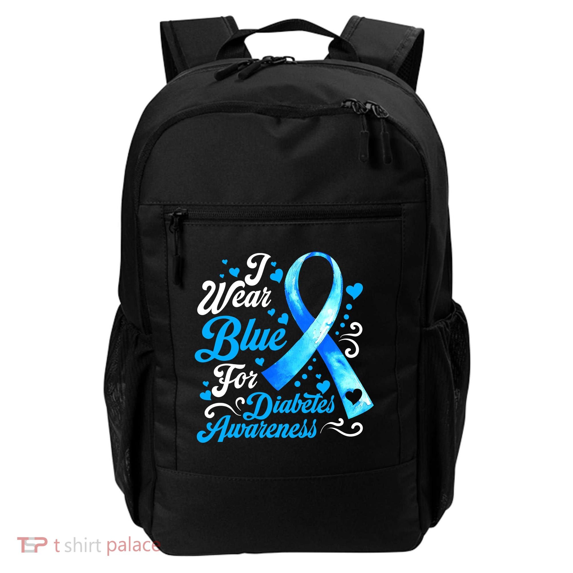 Funny We Wear Blue Ribbon Diabetes Awareness Gift  Backpack