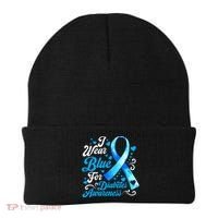 Funny We Wear Blue Ribbon Diabetes Awareness Gift  Beanie thumb 0