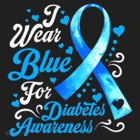 Funny We Wear Blue Ribbon Diabetes Awareness Gift  Beanie thumb 2