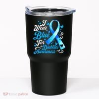 Funny We Wear Blue Ribbon Diabetes Awareness Gift  Tumbler thumb 0
