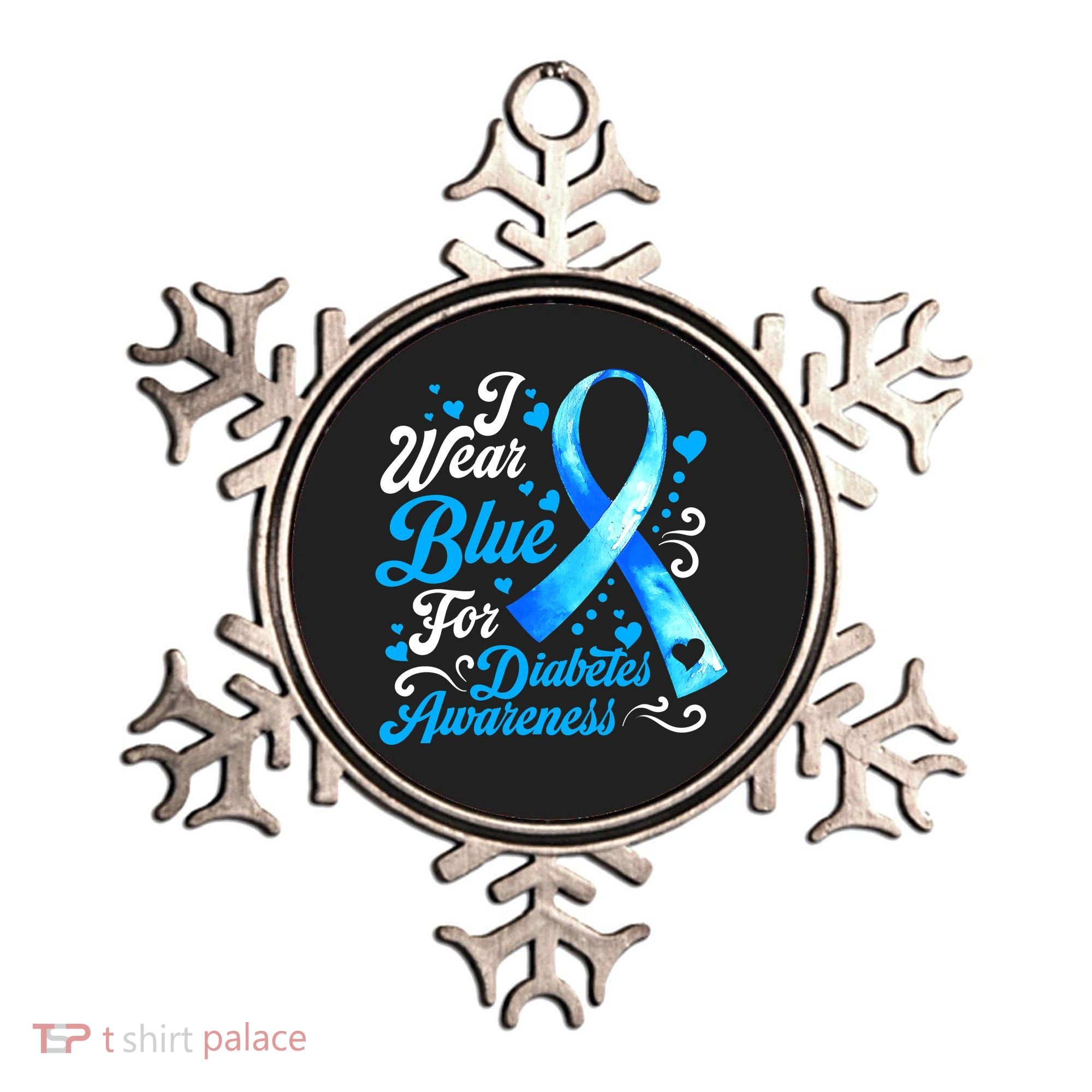 Funny We Wear Blue Ribbon Diabetes Awareness Gift  Ornament