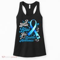 Funny We Wear Blue Ribbon Diabetes Awareness Gift  Women's Tank Top thumb 0