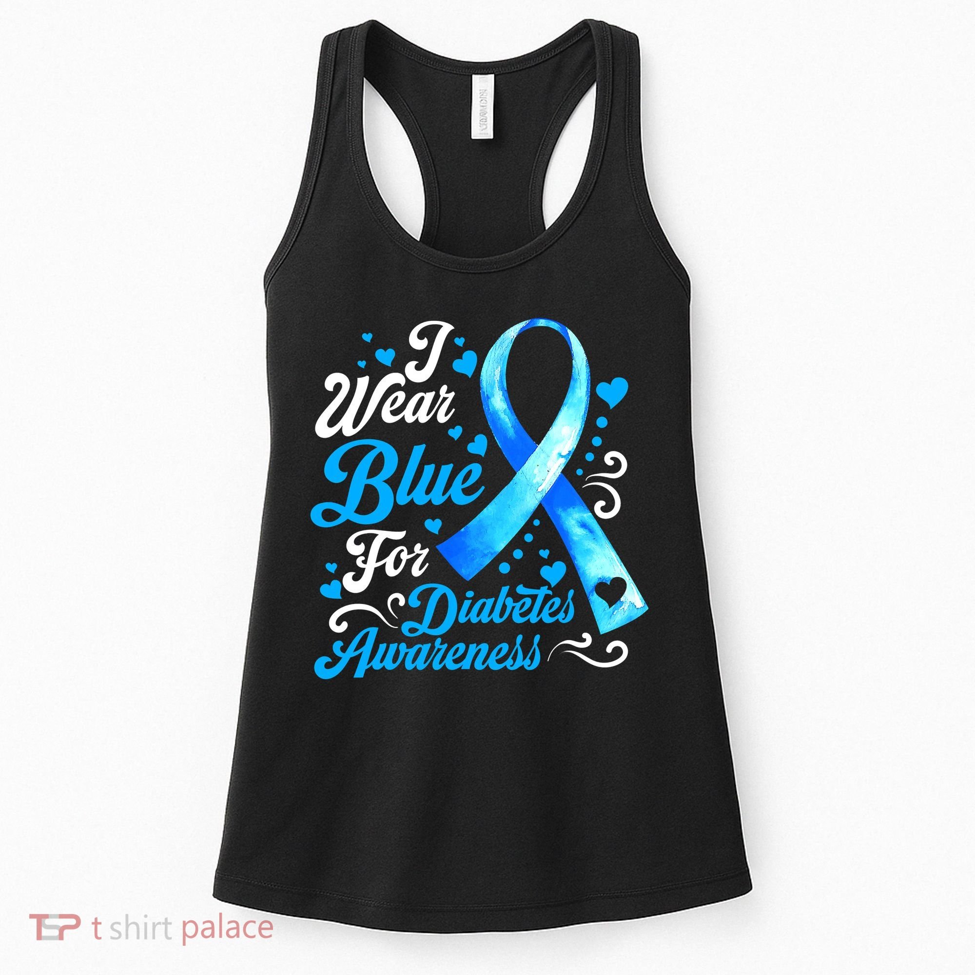 Funny We Wear Blue Ribbon Diabetes Awareness Gift  Women's Tank Top