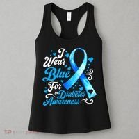 Funny We Wear Blue Ribbon Diabetes Awareness Gift  Women's Tank Top thumb 3