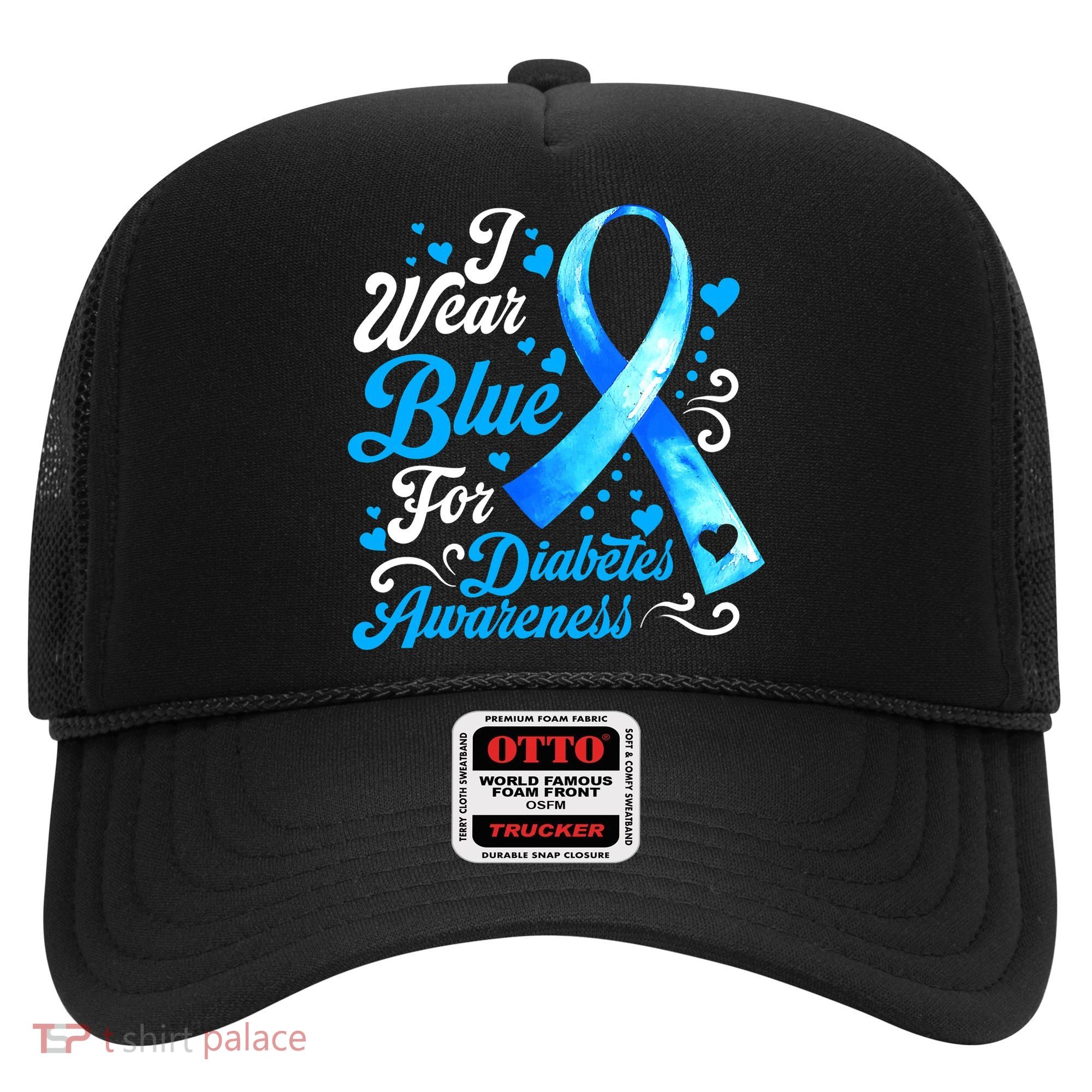 Funny We Wear Blue Ribbon Diabetes Awareness Gift  Hat