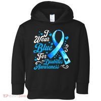 Funny We Wear Blue Ribbon Diabetes Awareness Gift  Toddler Hoodie thumb 0