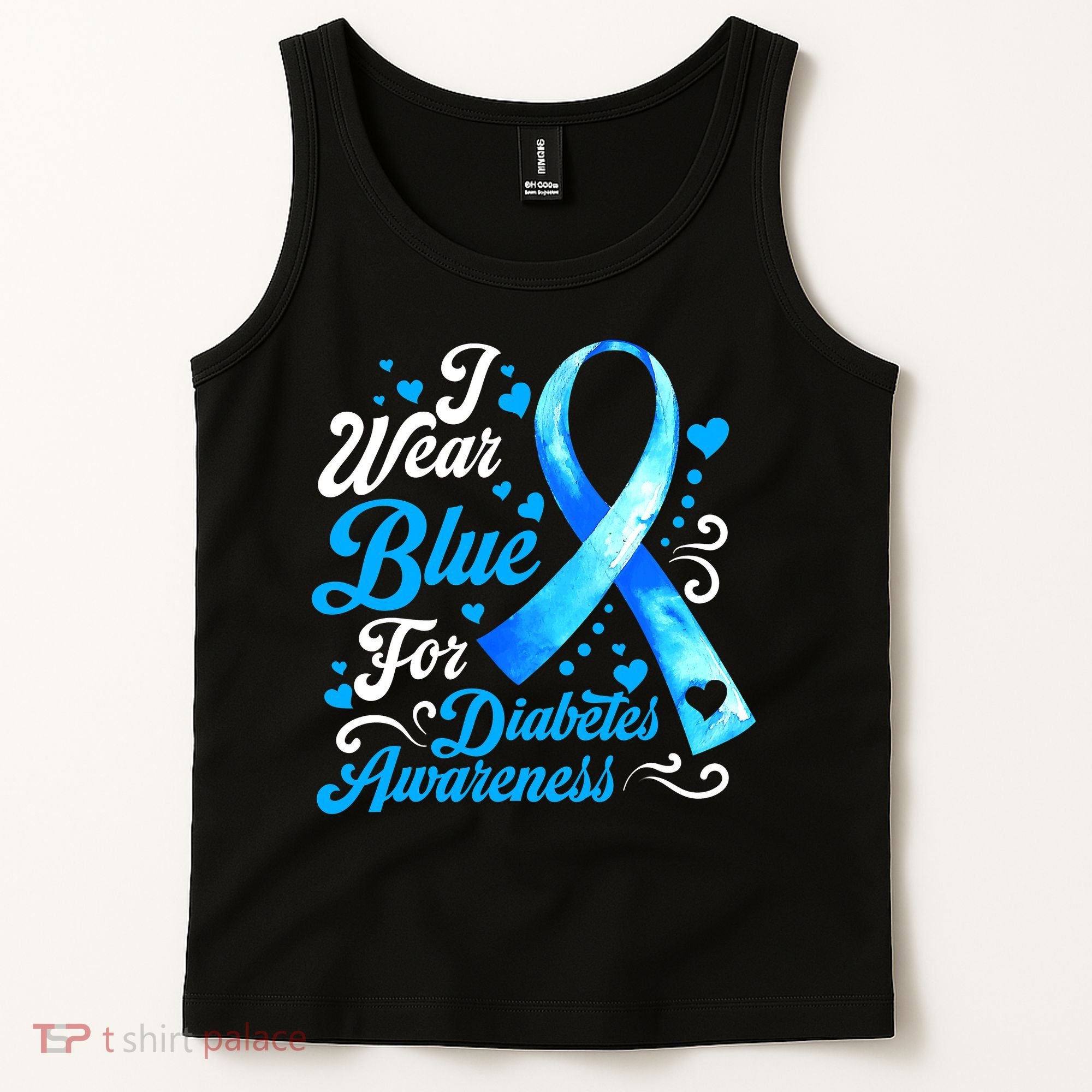 Funny We Wear Blue Ribbon Diabetes Awareness Gift  Tank Top