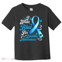 Funny We Wear Blue Ribbon Diabetes Awareness Gift  Toddler T-Shirt thumb 0