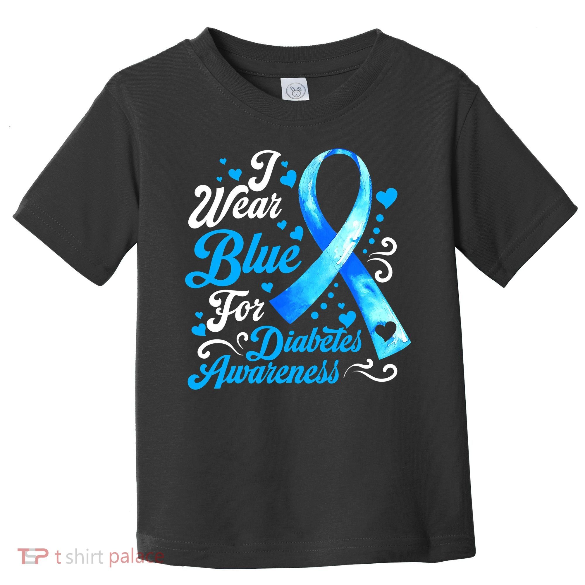 Funny We Wear Blue Ribbon Diabetes Awareness Gift  Toddler T-Shirt