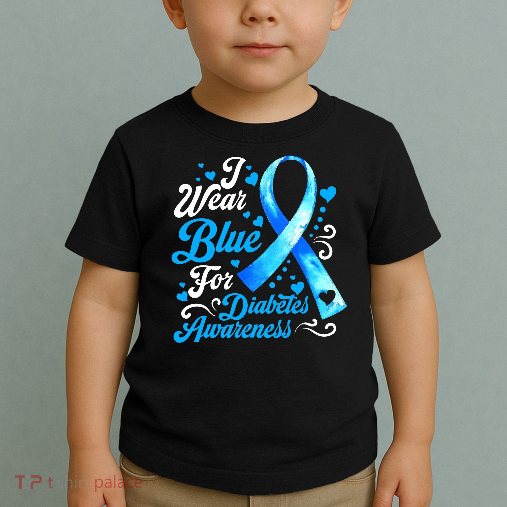 Funny We Wear Blue Ribbon Diabetes Awareness Gift  Toddler T-Shirt