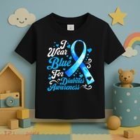 Funny We Wear Blue Ribbon Diabetes Awareness Gift  Toddler T-Shirt thumb 3