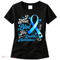 Funny We Wear Blue Ribbon Diabetes Awareness Gift  Women's T-Shirt thumb 0
