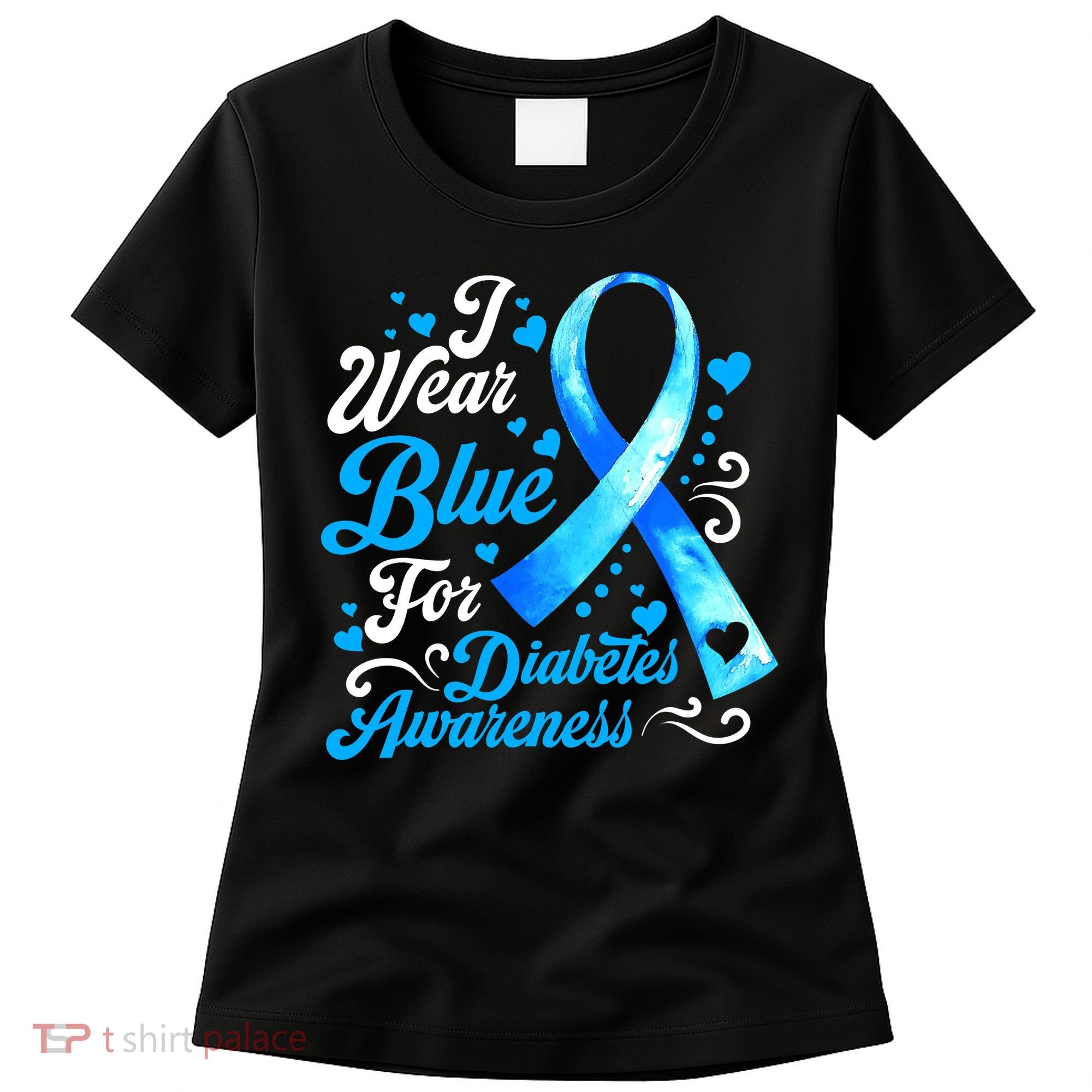 Funny We Wear Blue Ribbon Diabetes Awareness Gift  Women's T-Shirt
