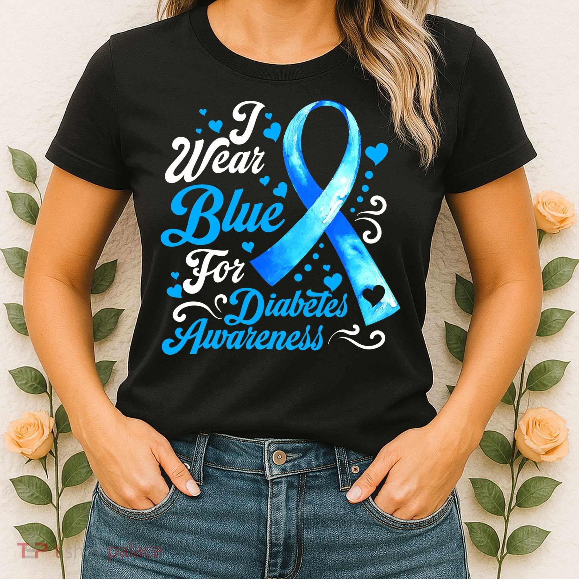 Funny We Wear Blue Ribbon Diabetes Awareness Gift  Women's T-Shirt