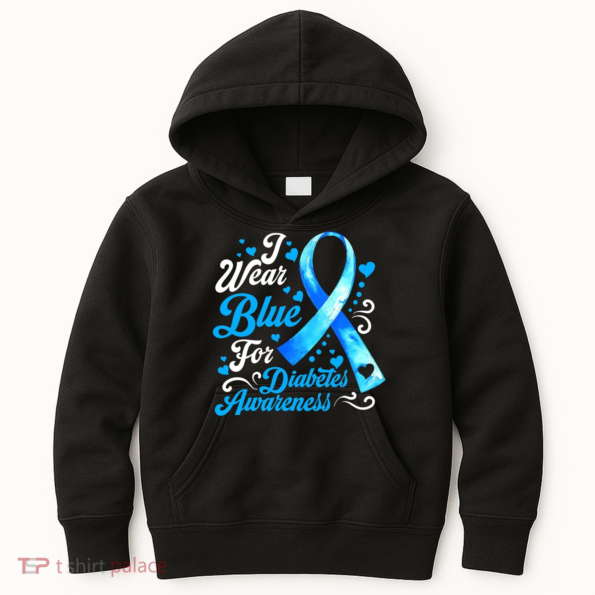 Funny We Wear Blue Ribbon Diabetes Awareness Gift  Kids Hoodie