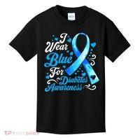 Funny We Wear Blue Ribbon Diabetes Awareness Gift  Kids T-Shirt thumb 0