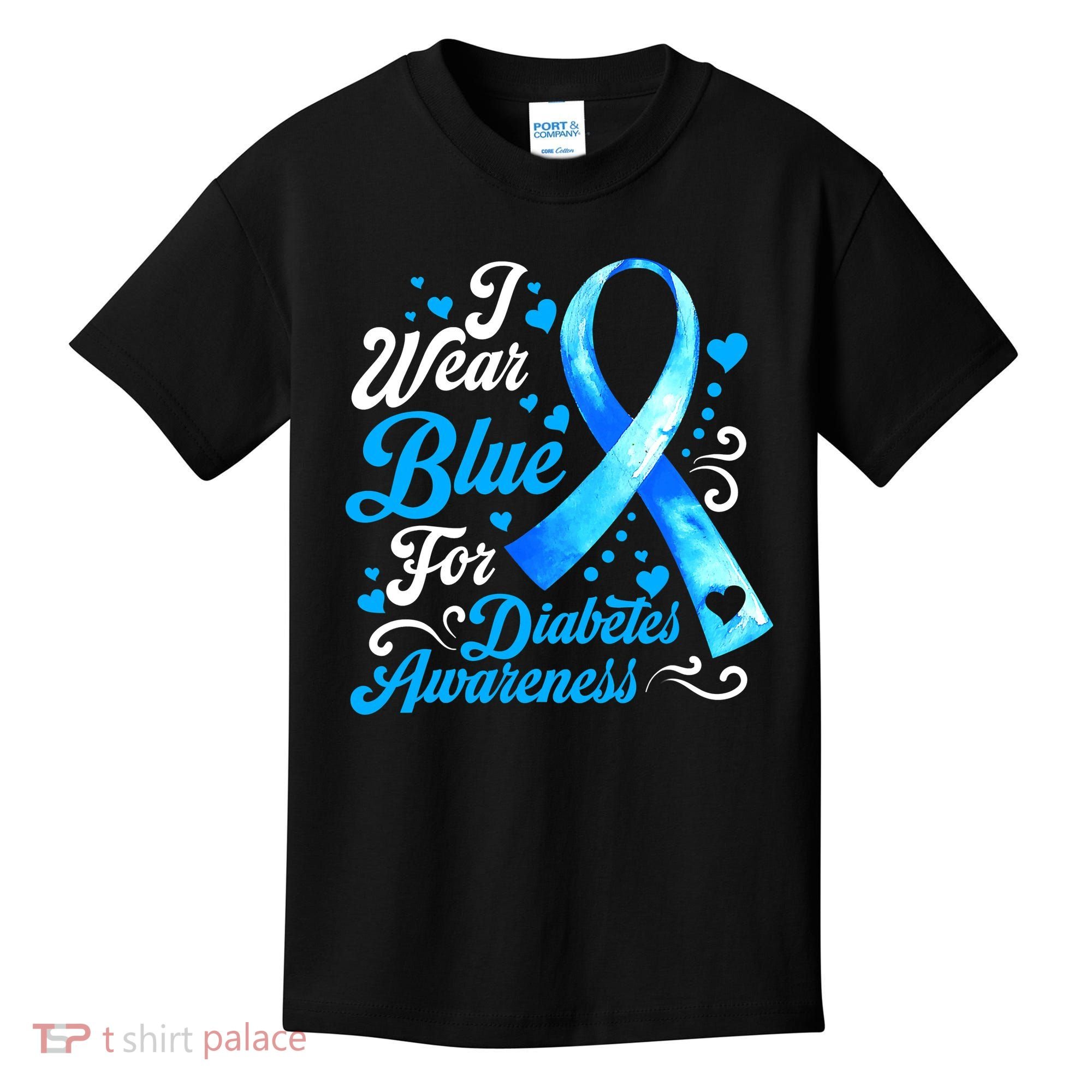 Funny We Wear Blue Ribbon Diabetes Awareness Gift  Kids T-Shirt