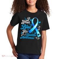 Funny We Wear Blue Ribbon Diabetes Awareness Gift  Kids T-Shirt thumb 2