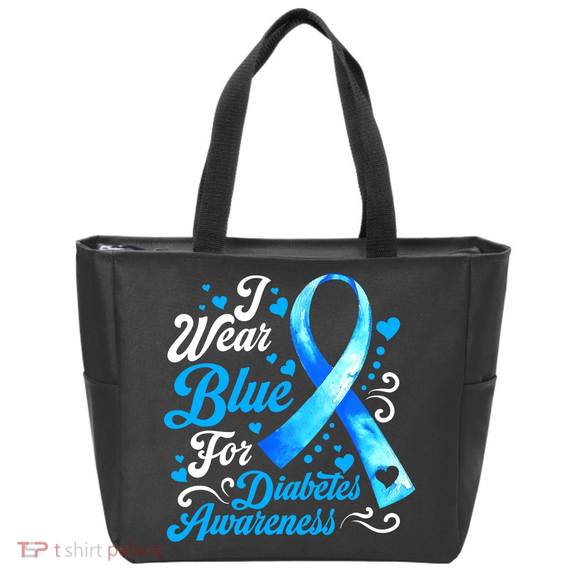 Funny We Wear Blue Ribbon Diabetes Awareness Gift  Tote Bag