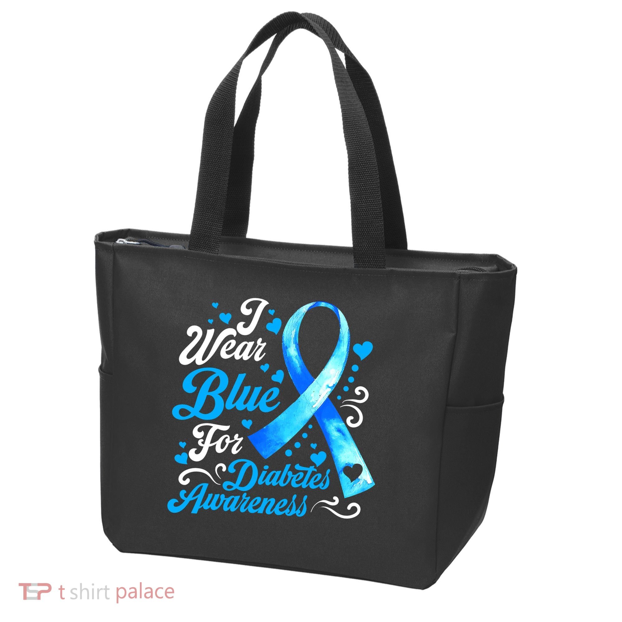 Funny We Wear Blue Ribbon Diabetes Awareness Gift  Tote Bag