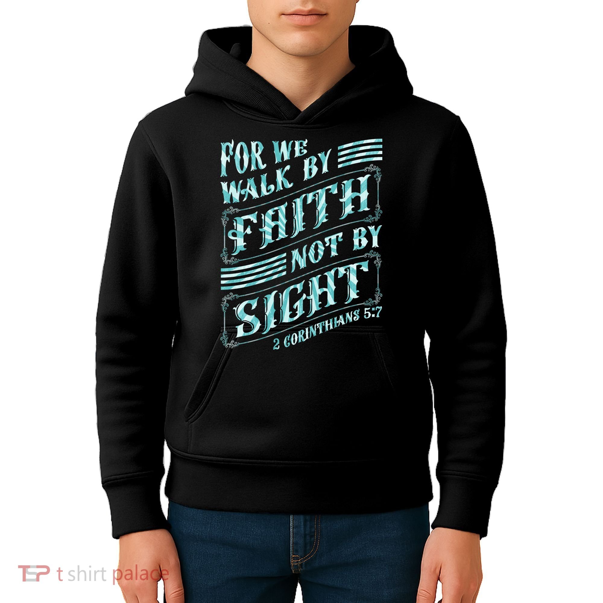 For We Walk By Faith Not By Sight Kids Hoodie