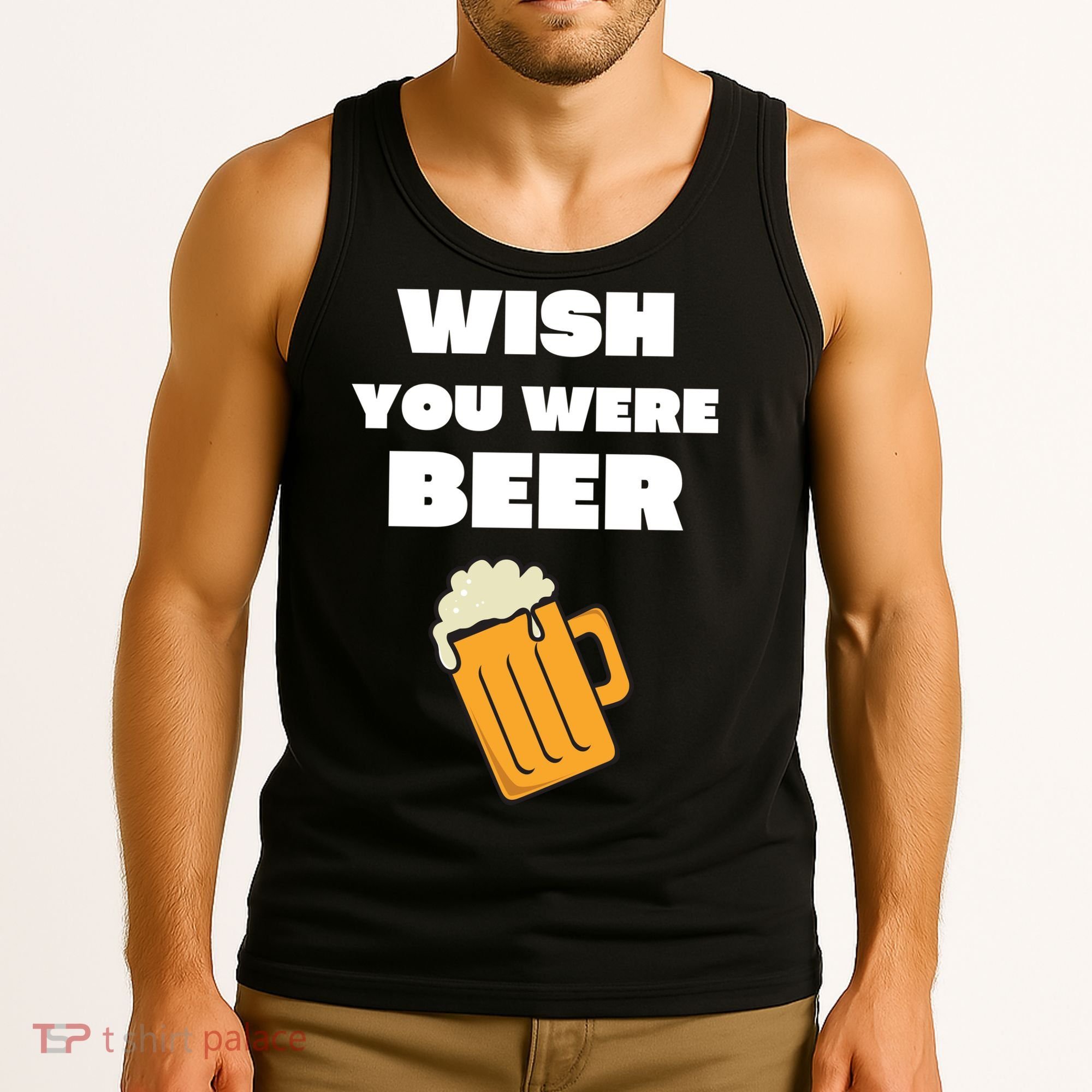 Funny Wish You Were Beer Tank Top