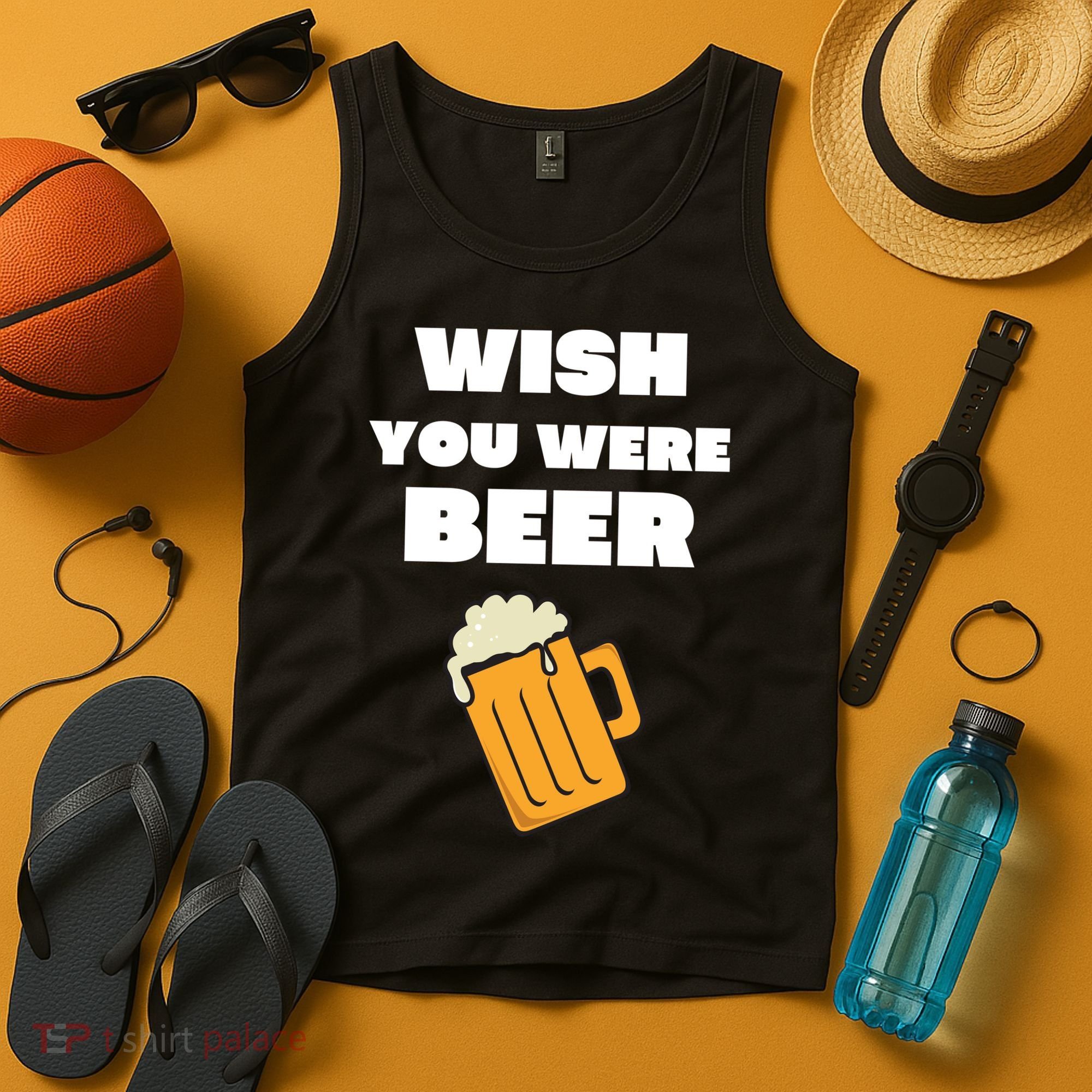 Funny Wish You Were Beer Tank Top