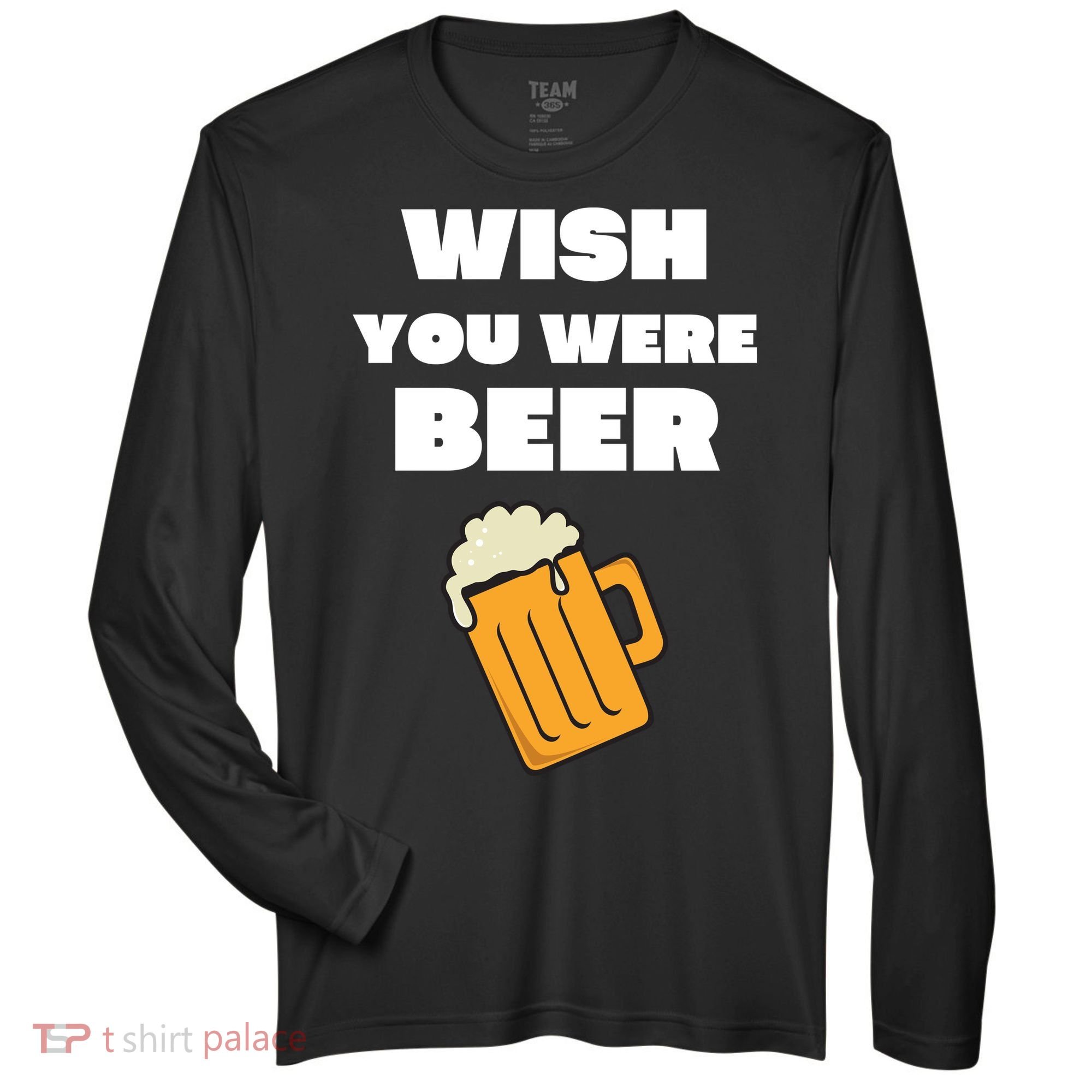 Funny Wish You Were Beer Zone Performance Long-Sleeve T-Shirt