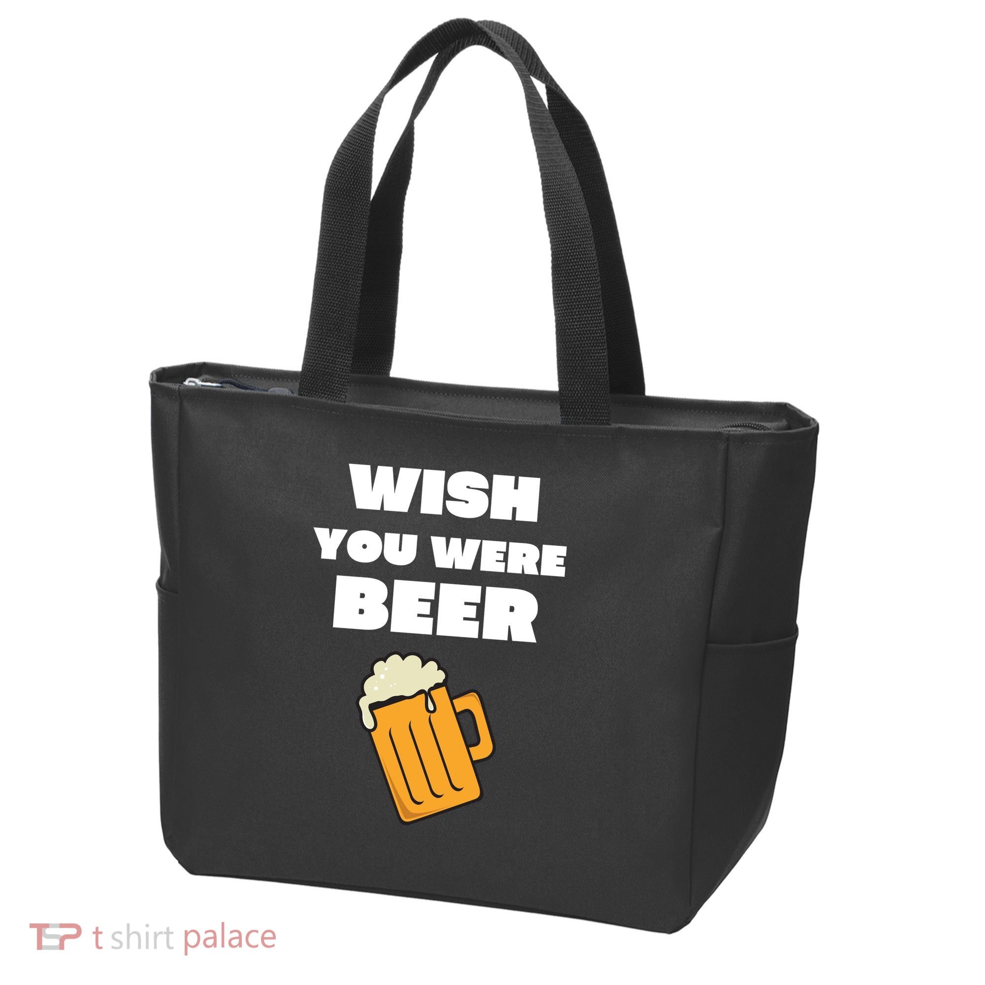 Funny Wish You Were Beer Tote Bag