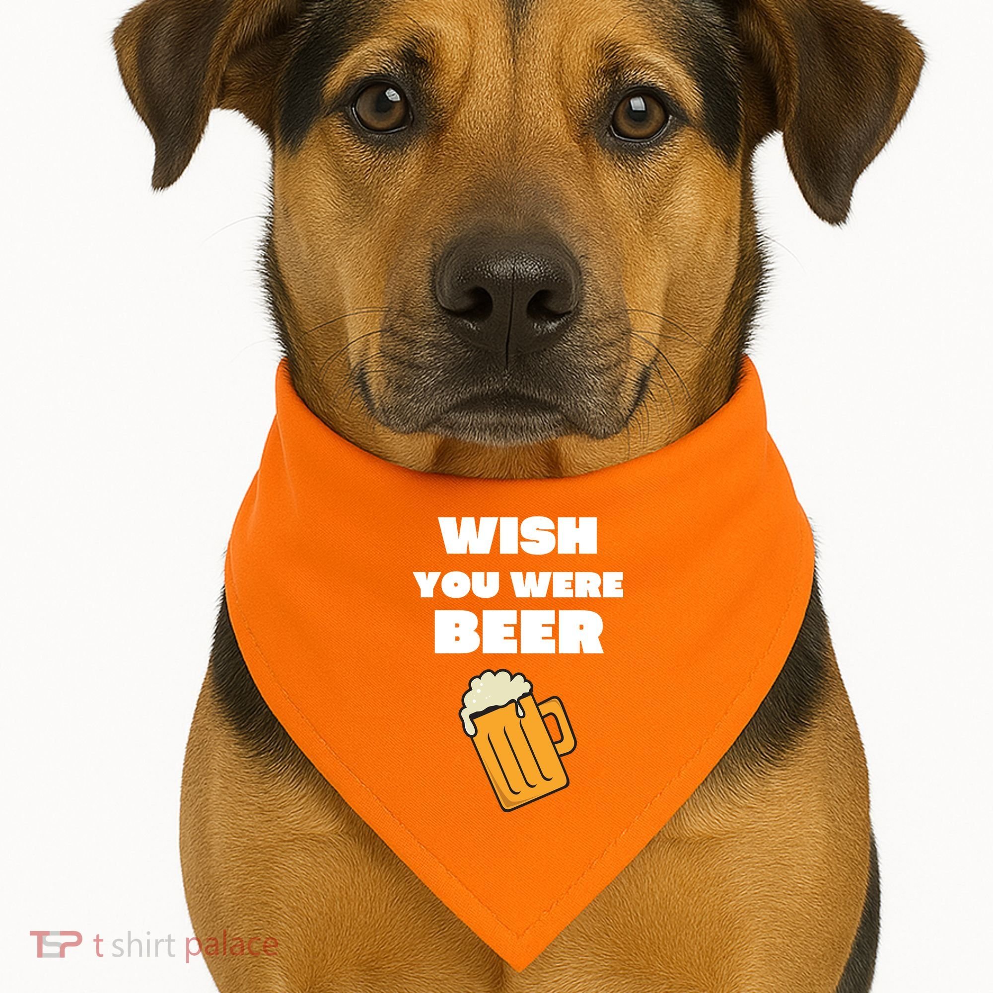 Funny Wish You Were Beer USA-Made Doggie Bandana