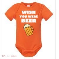 Funny Wish You Were Beer Baby Bodysuit thumb 0