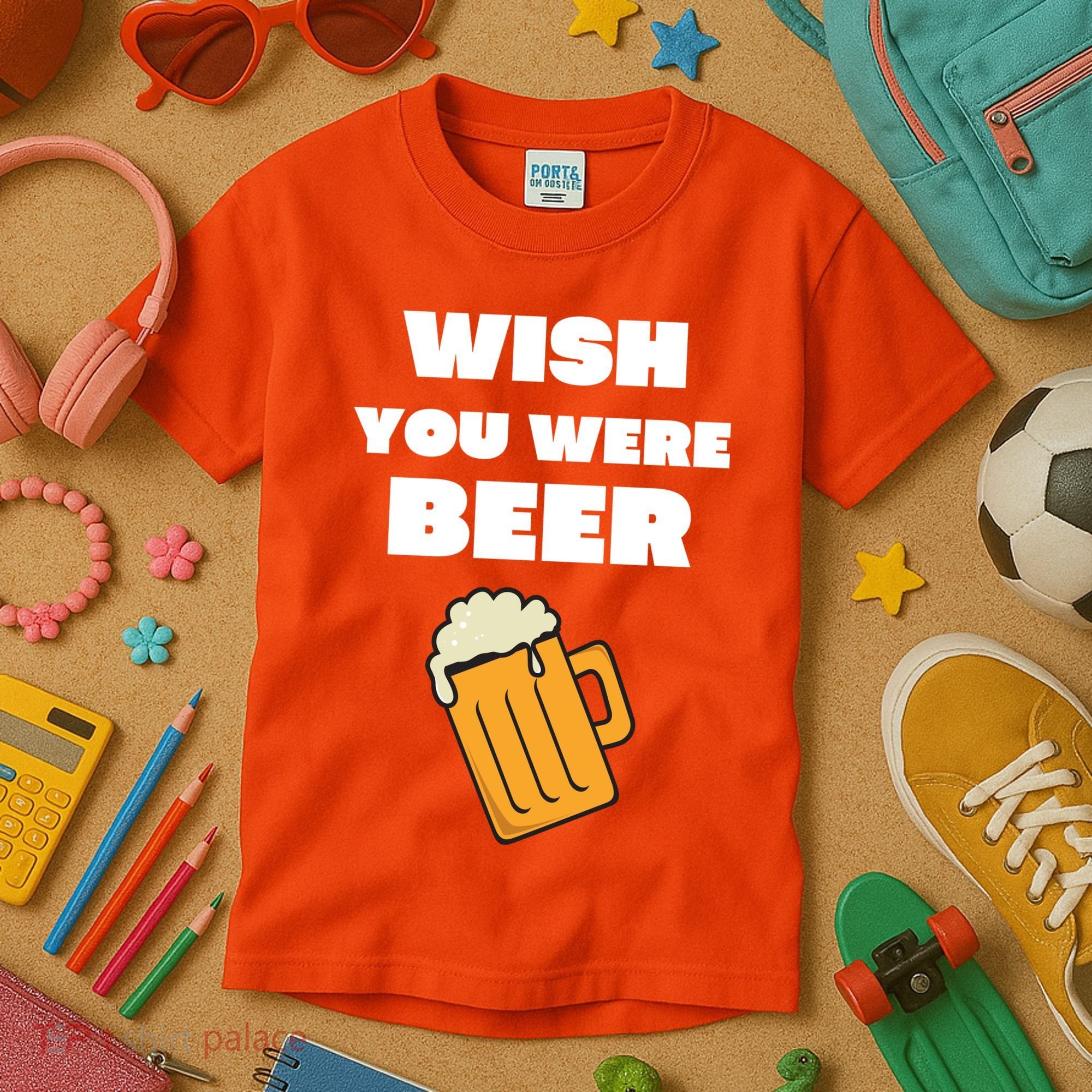 Funny Wish You Were Beer Kids T-Shirt