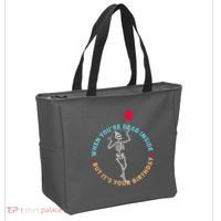 Funny When You're Dead Inside But It's Your Birthday Skeleton Tote Bag thumb 2