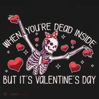 Funny When You're Dead Inside But It's Valentine's Day Heart Skeleton Apron thumb 3