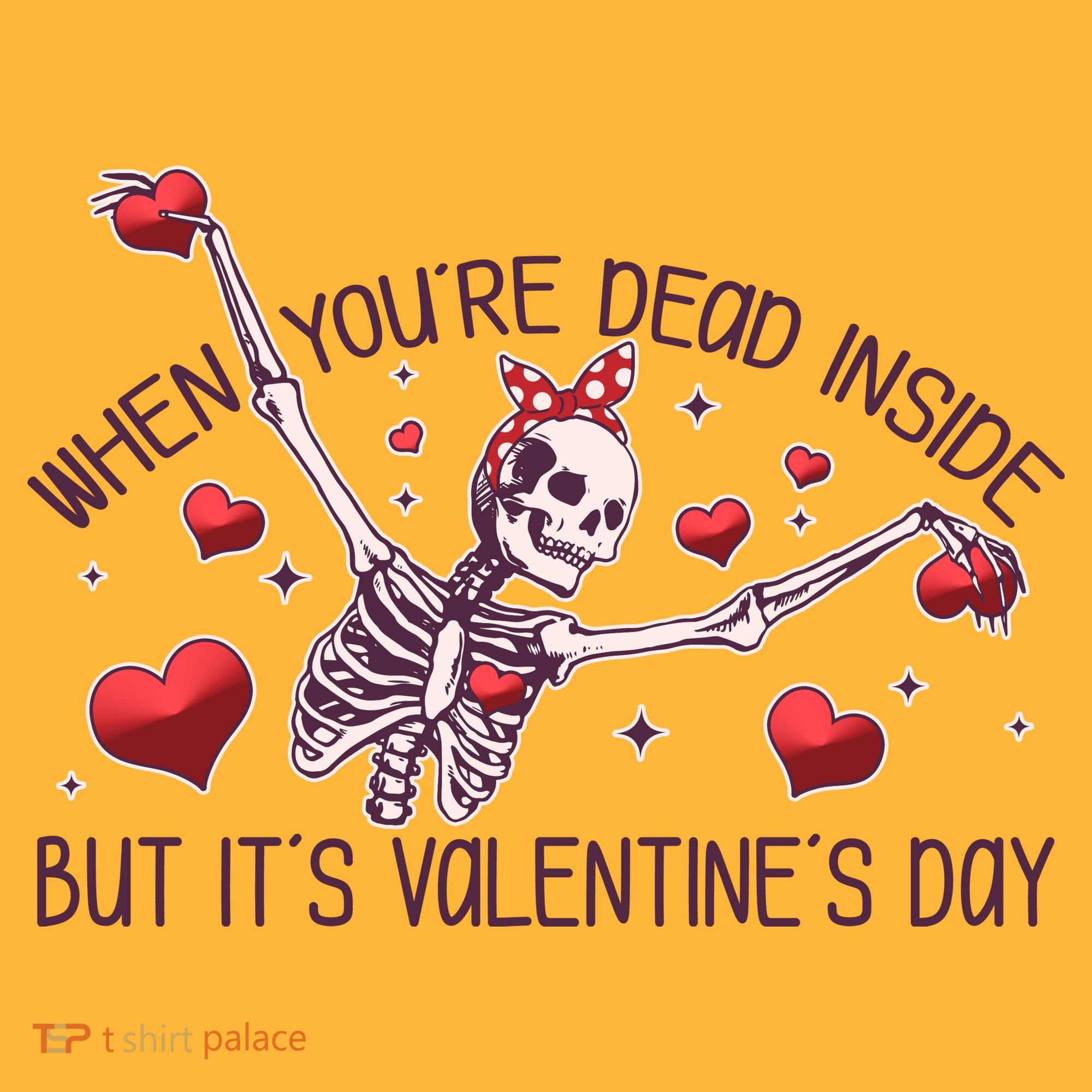 Funny When You're Dead Inside But It's Valentine's Day Heart Skeleton Mousepad