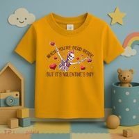 Funny When You're Dead Inside But It's Valentine's Day Heart Skeleton Toddler T-Shirt thumb 3