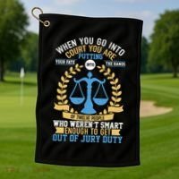 Funny When You Go Into Court Golf Towel thumb 1