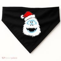 Funny Xmas Abominable Snowman Bigfoot Yeti Retro Christmas USA-Made Doggie Bandana thumb 0