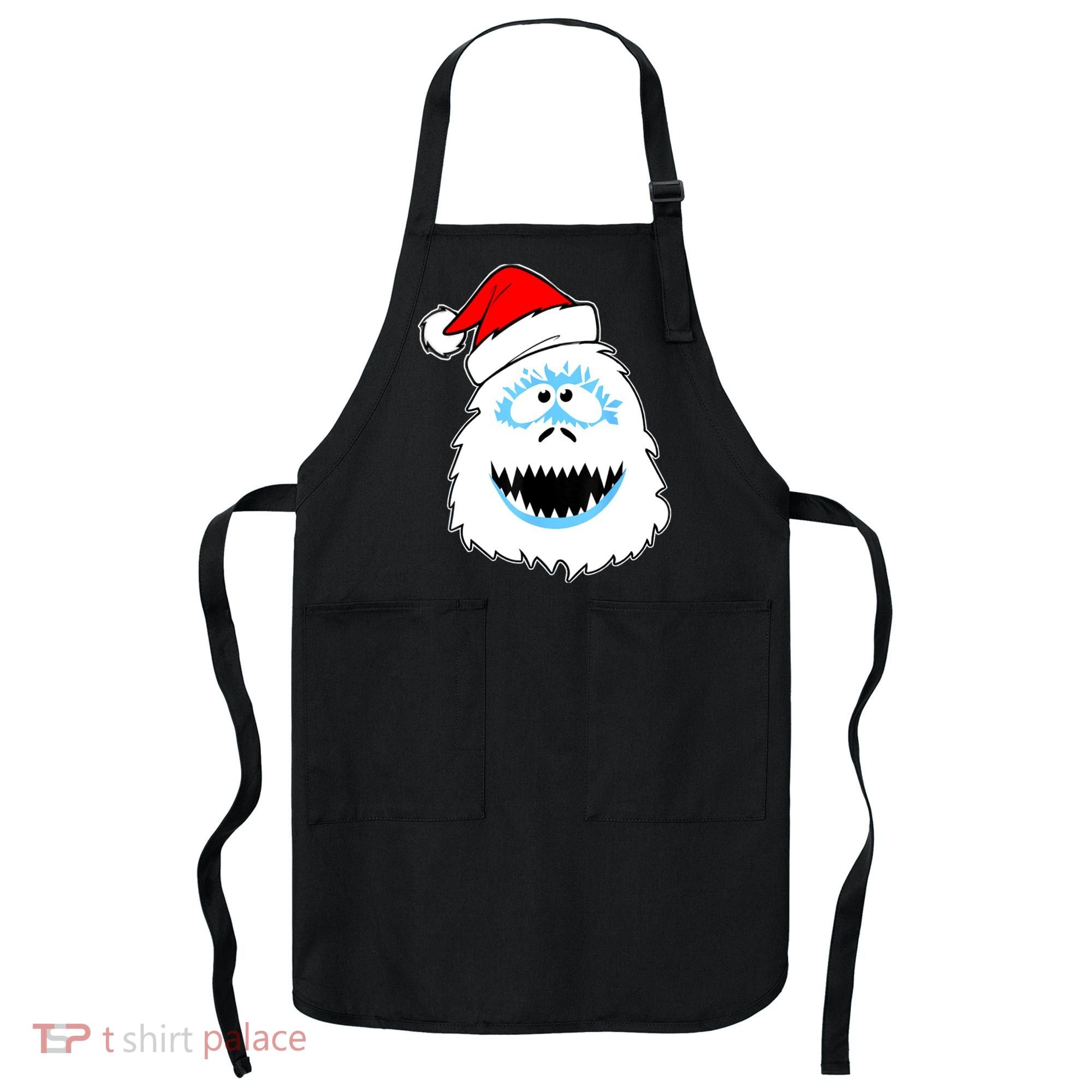 Funny Xmas Abominable Snowman Bigfoot Yeti Retro Christmas Apron