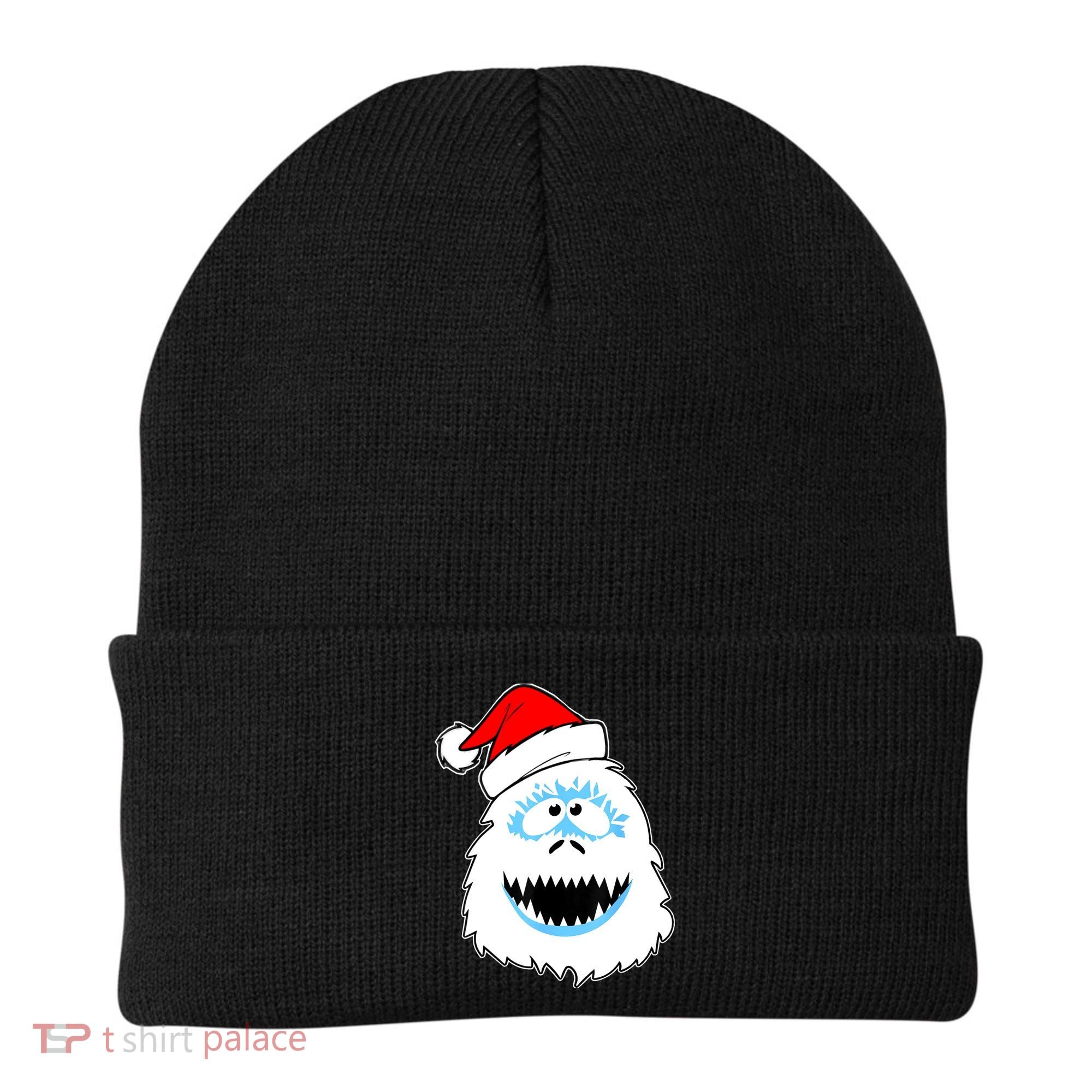 Funny Xmas Abominable Snowman Bigfoot Yeti Retro Christmas Beanie