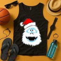 Funny Xmas Abominable Snowman Bigfoot Yeti Retro Christmas Tank Top thumb 4