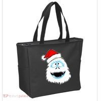 Funny Xmas Abominable Snowman Bigfoot Yeti Retro Christmas Tote Bag thumb 2