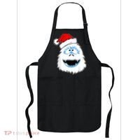 Funny Xmas Abominable Snowman Bigfoot Yeti Retro Christmas Apron thumb 0