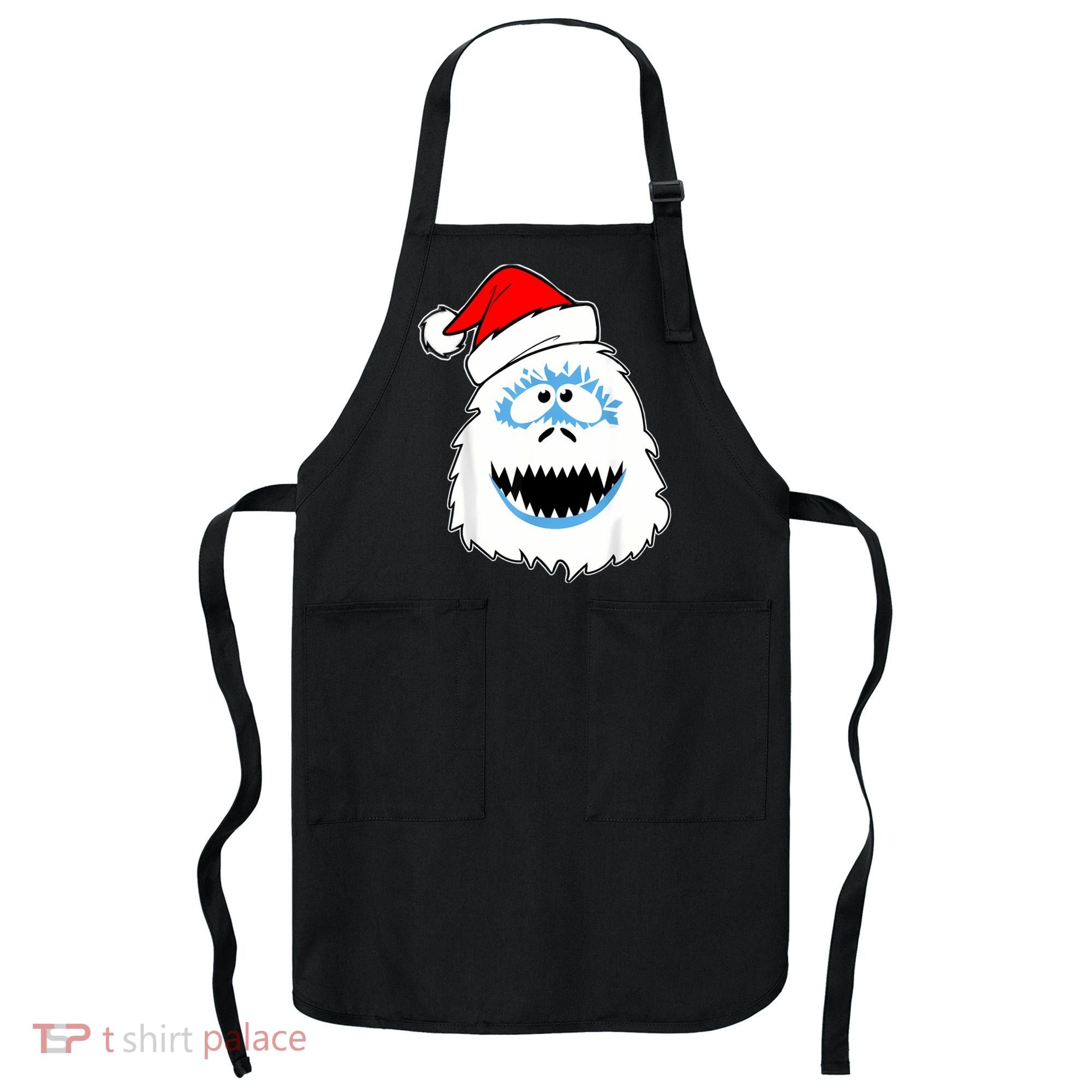 Funny Xmas Abominable Snowman Bigfoot Yeti Retro Christmas Apron