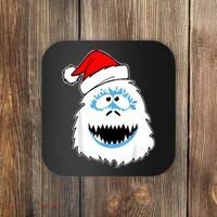 Funny Xmas Abominable Snowman Bigfoot Yeti Retro Christmas Coaster thumb 0
